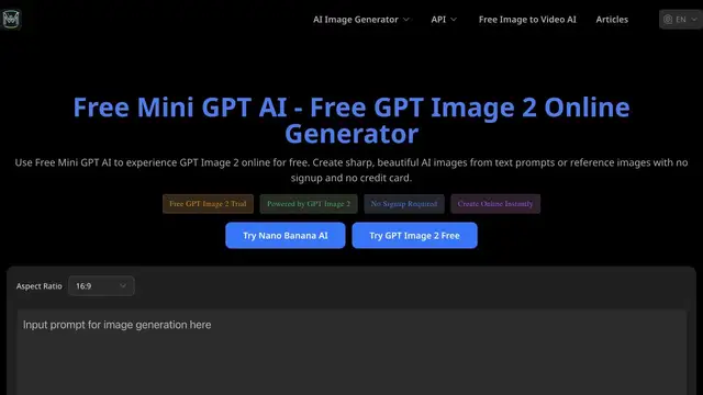 Free Mini GPT AI: Image generation & design